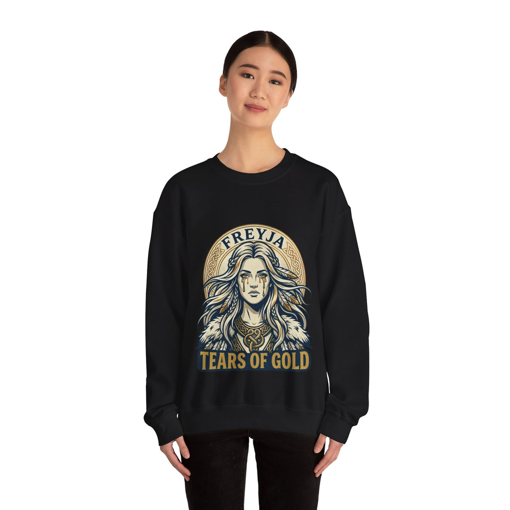Freyja Tears of Gold Unisex Norse Goddess Sweatshirt – Adult Viking Mythology Top
