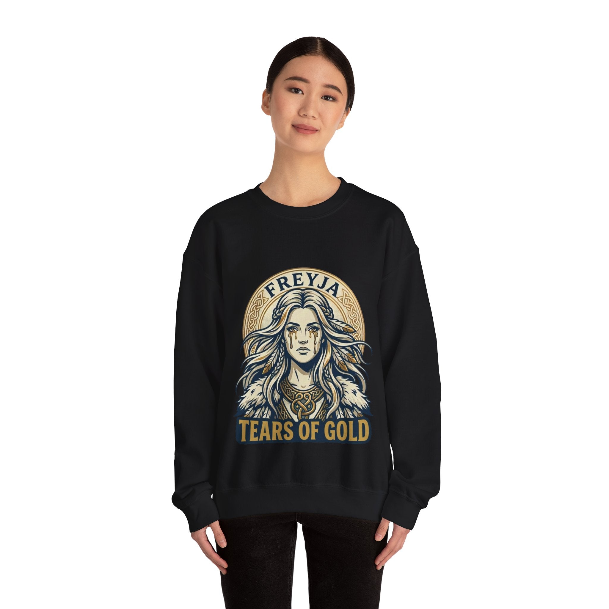 Freyja Tears of Gold Unisex Norse Goddess Sweatshirt – Adult Viking Mythology Top