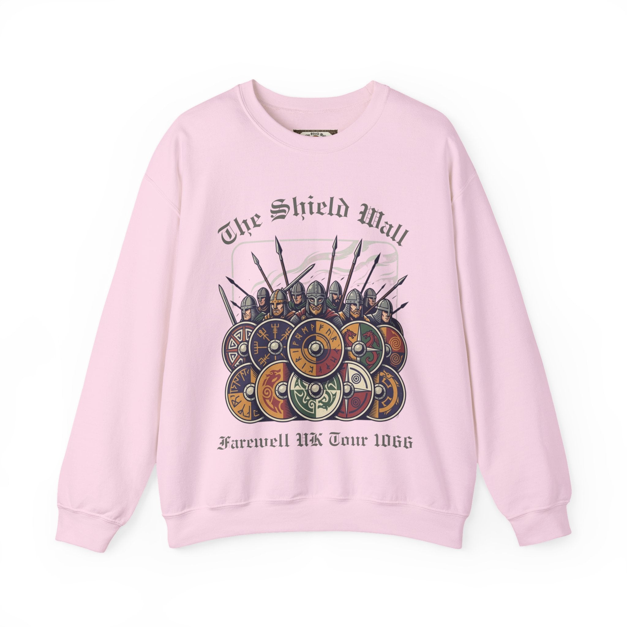 The Shield Wall Farewell UK Tour 1066 Sweatshirt — Unisex Adult Battle Dates Back Print