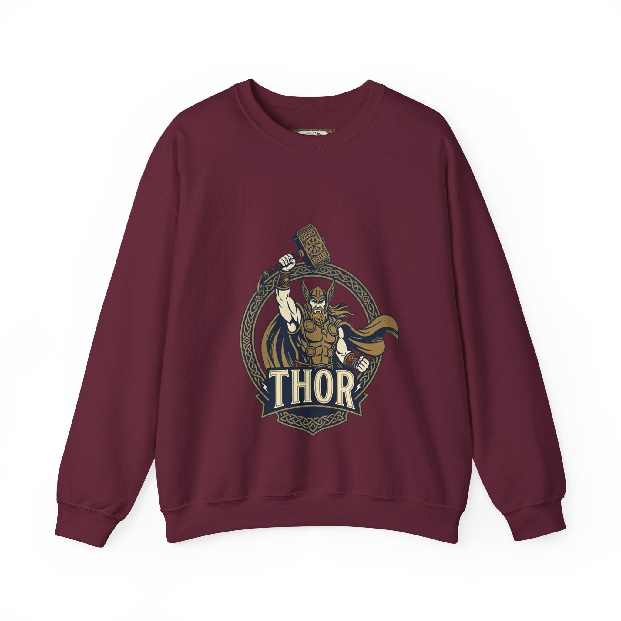 Thor Hammer Crewneck Sweatshirt | Unisex Norse Mythology Graphic Sweatshirt