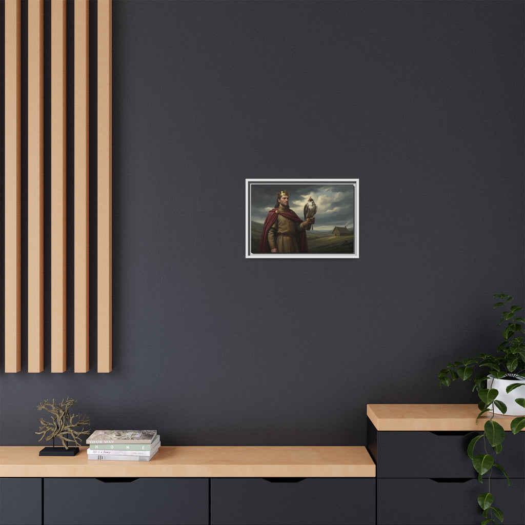 King Harold II Framed Canvas Print — The Falcon King | Heritage Wall Art