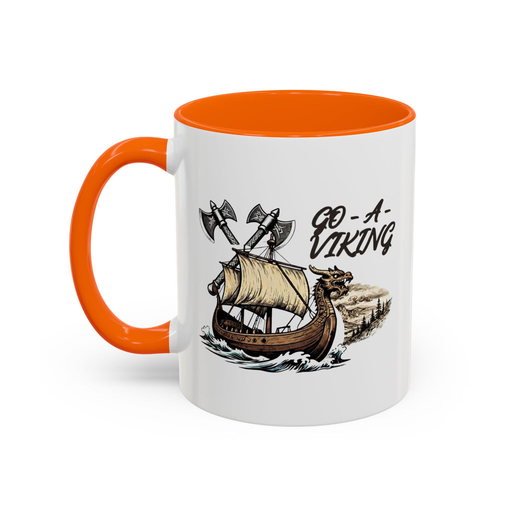 Go A Viking Longship Mug — Norse Heritage Accent Ceramic Coffee Mug 11oz | Heritage Clothing