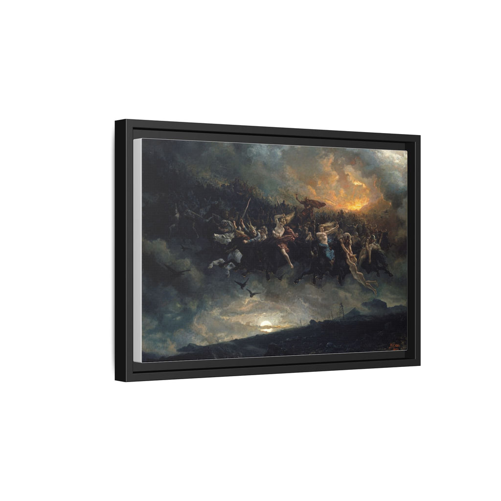 The Wild Hunt of Odin Framed Canvas Print | Norse Mythology Wall Art | Peter Nicolai Arbo 1872