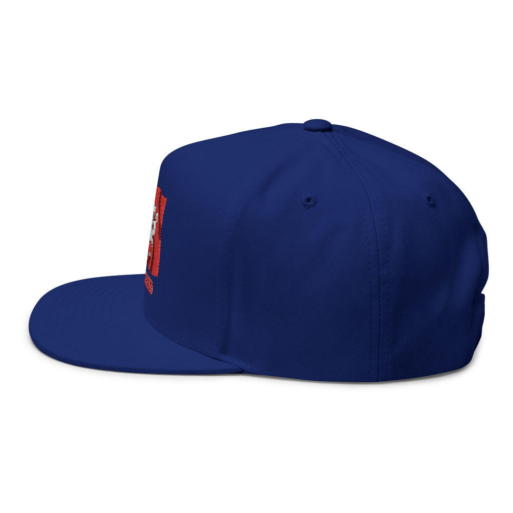 England White Dragon Flag Embroidered Flat Bill Cap — Anglo-Saxon Wavy Flag Snapback | Heritage Clothing