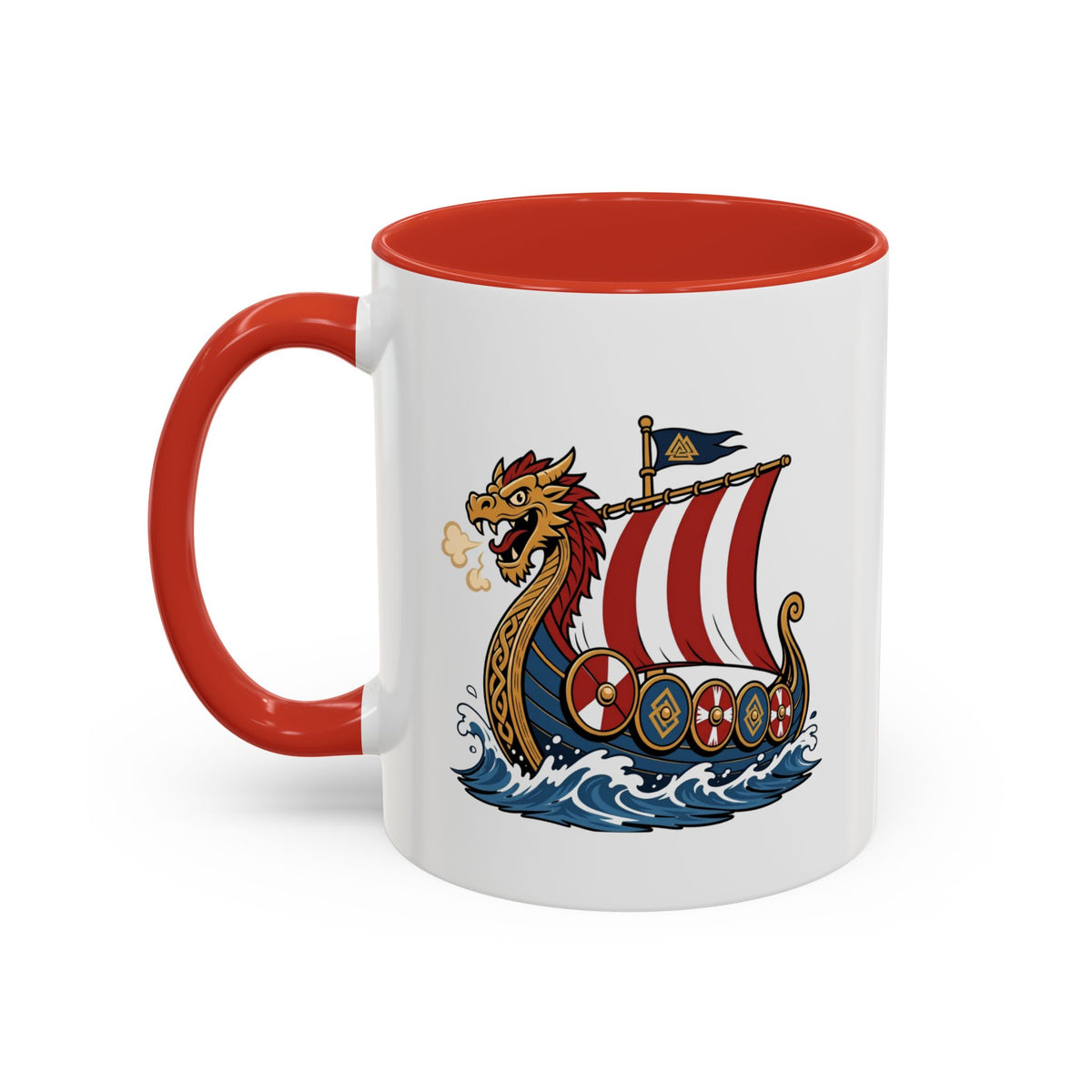 Dragonship Accent Mug — Caricature Viking Drakkar | Heritage Gift