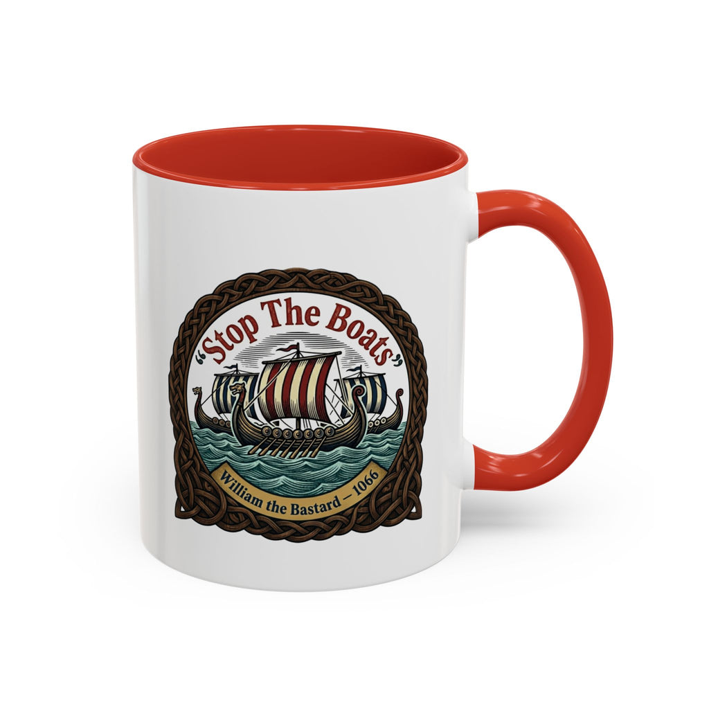 "Stop the Boats" Norman Protest Accent Coffee Mug — William the Bastard 1066 — 11oz