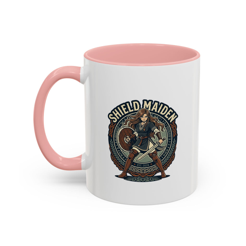 Shield Maiden Coffee Mug | Anglo-Saxon Warrior Woman | 11oz Accent Mug