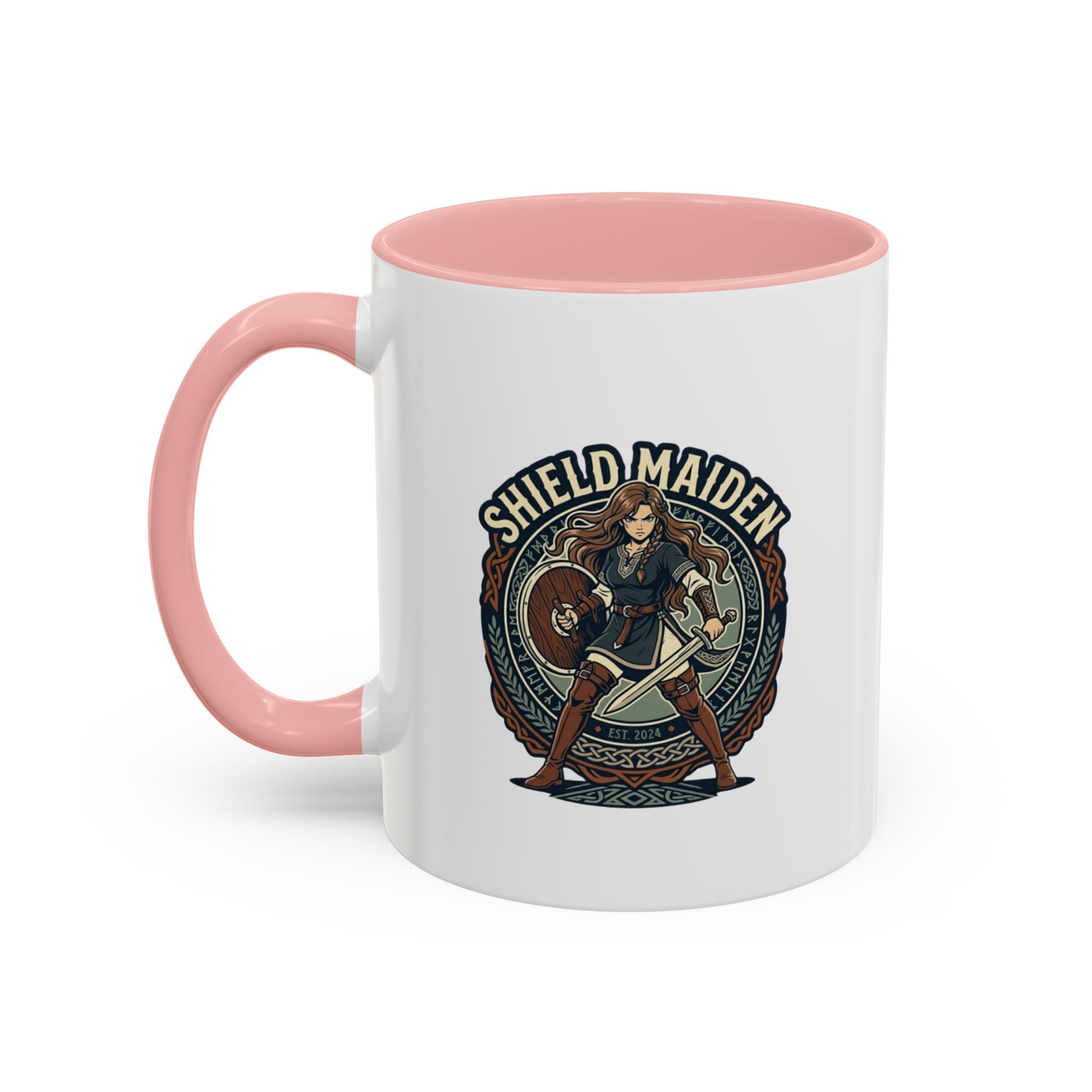 Shield Maiden Coffee Mug | Anglo-Saxon Warrior Woman | 11oz Accent Mug