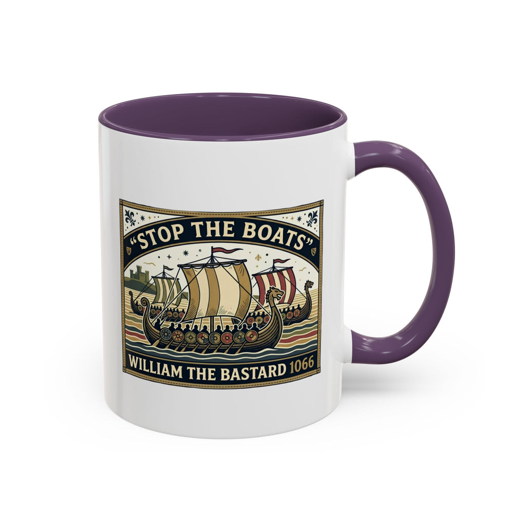 "Stop the Boats" Norman Protest Accent Coffee Mug — William the Bastard 1066 — 11oz