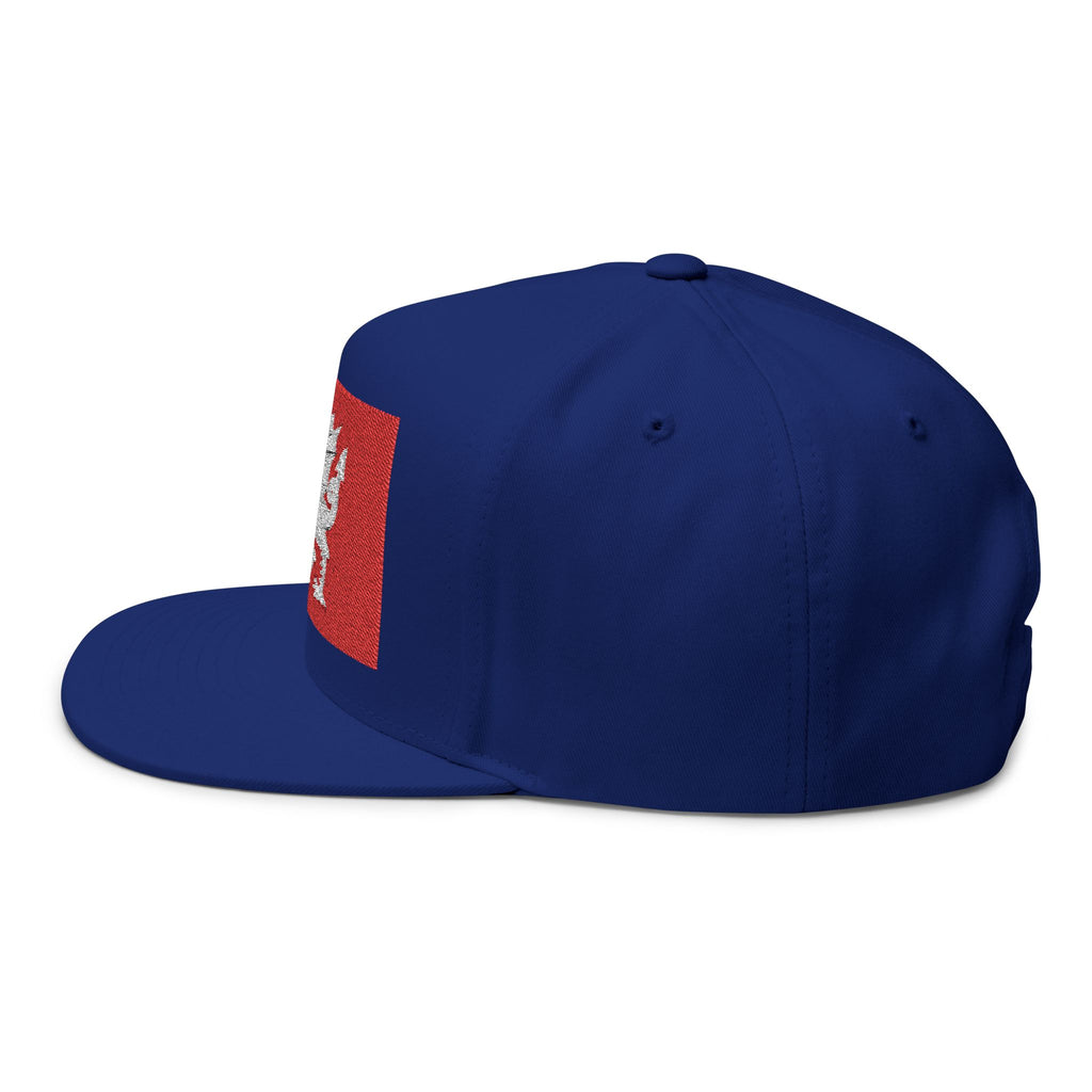 Wessex White Dragon Embroidered Flat Bill Cap — Anglo-Saxon Snapback | Heritage Clothing