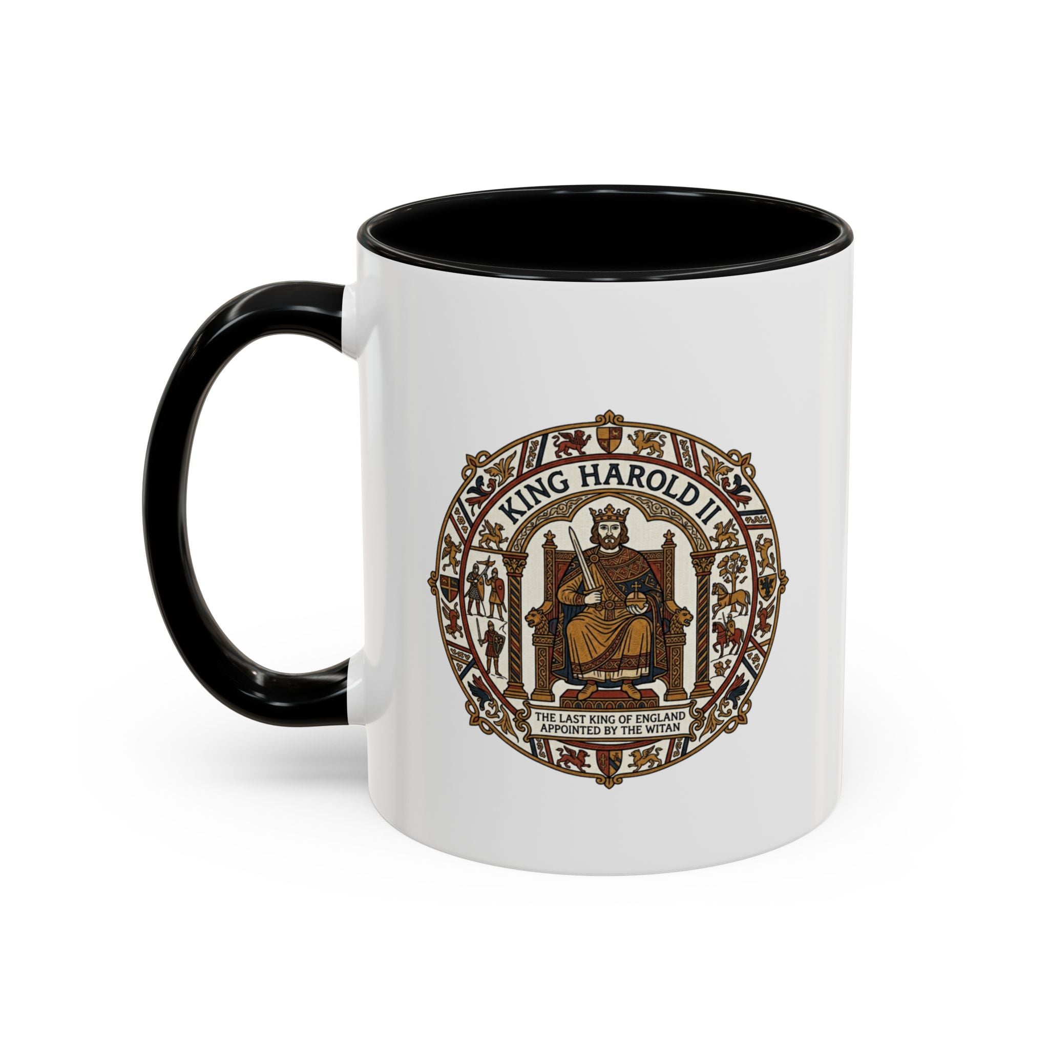 King Harold II Crest Mug — Bayeux Tapestry Medieval Coffee Cup (11oz)