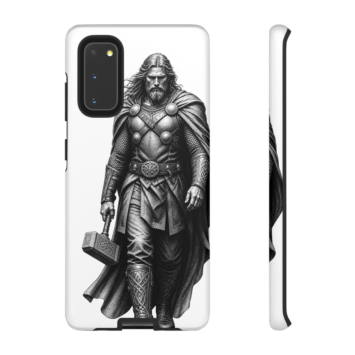 Thor & Thunor Phone Case — Norse Hammer Mjölnir Warrior Illustration | Heritage Clothing