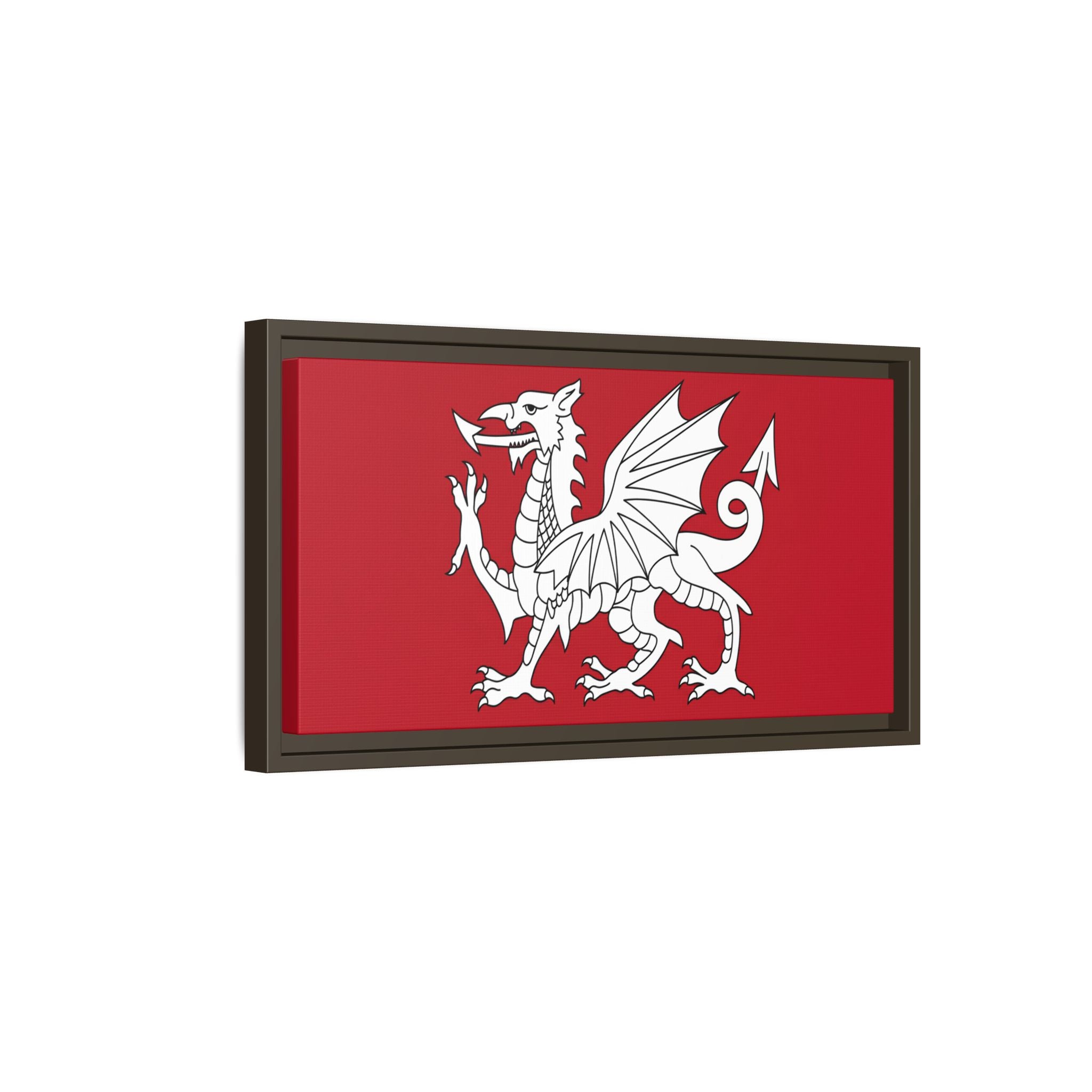 White Dragon of Wessex — Anglo-Saxon Heraldic Framed Canvas Print | Saxon Wall Art