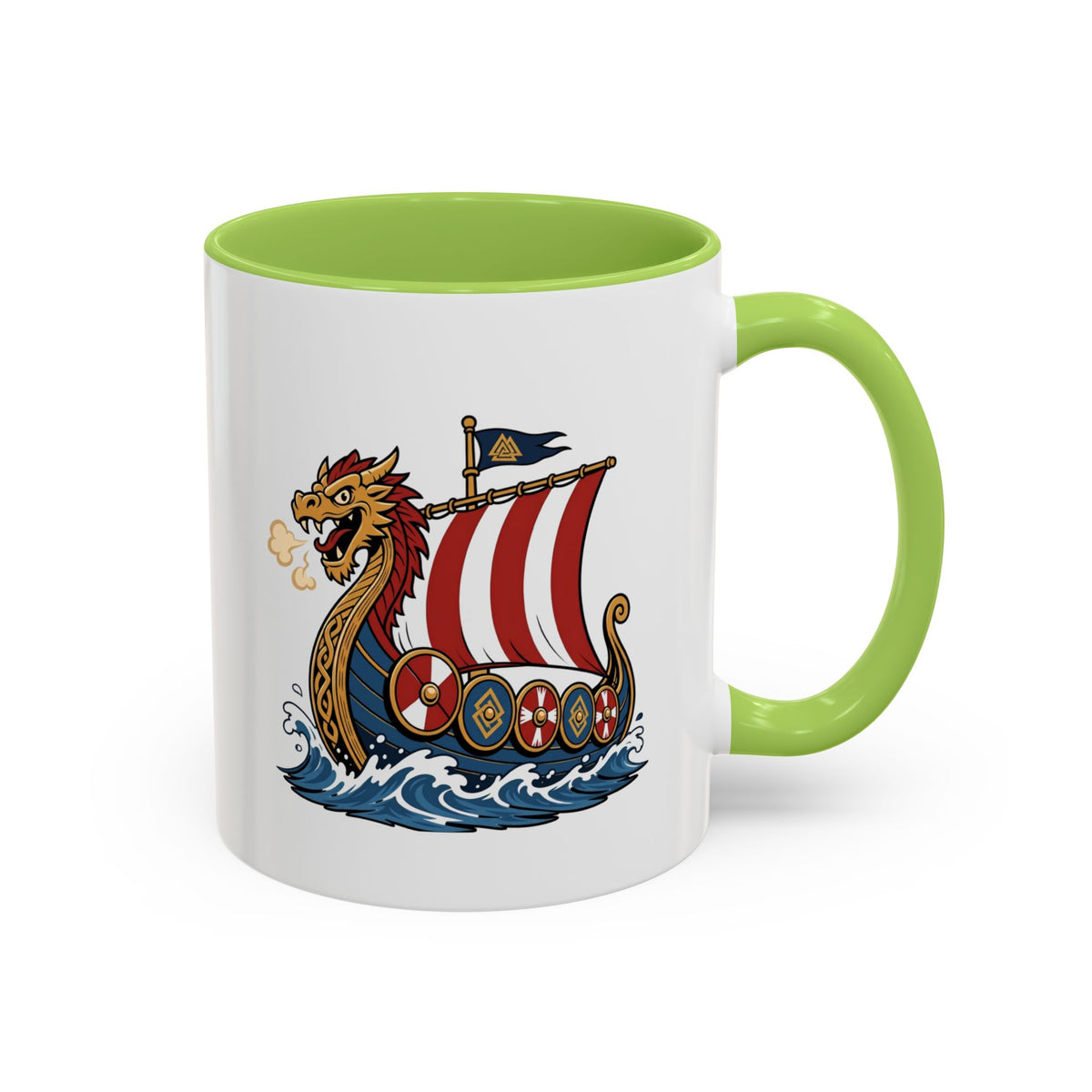 Dragonship Accent Mug — Caricature Viking Drakkar | Heritage Gift