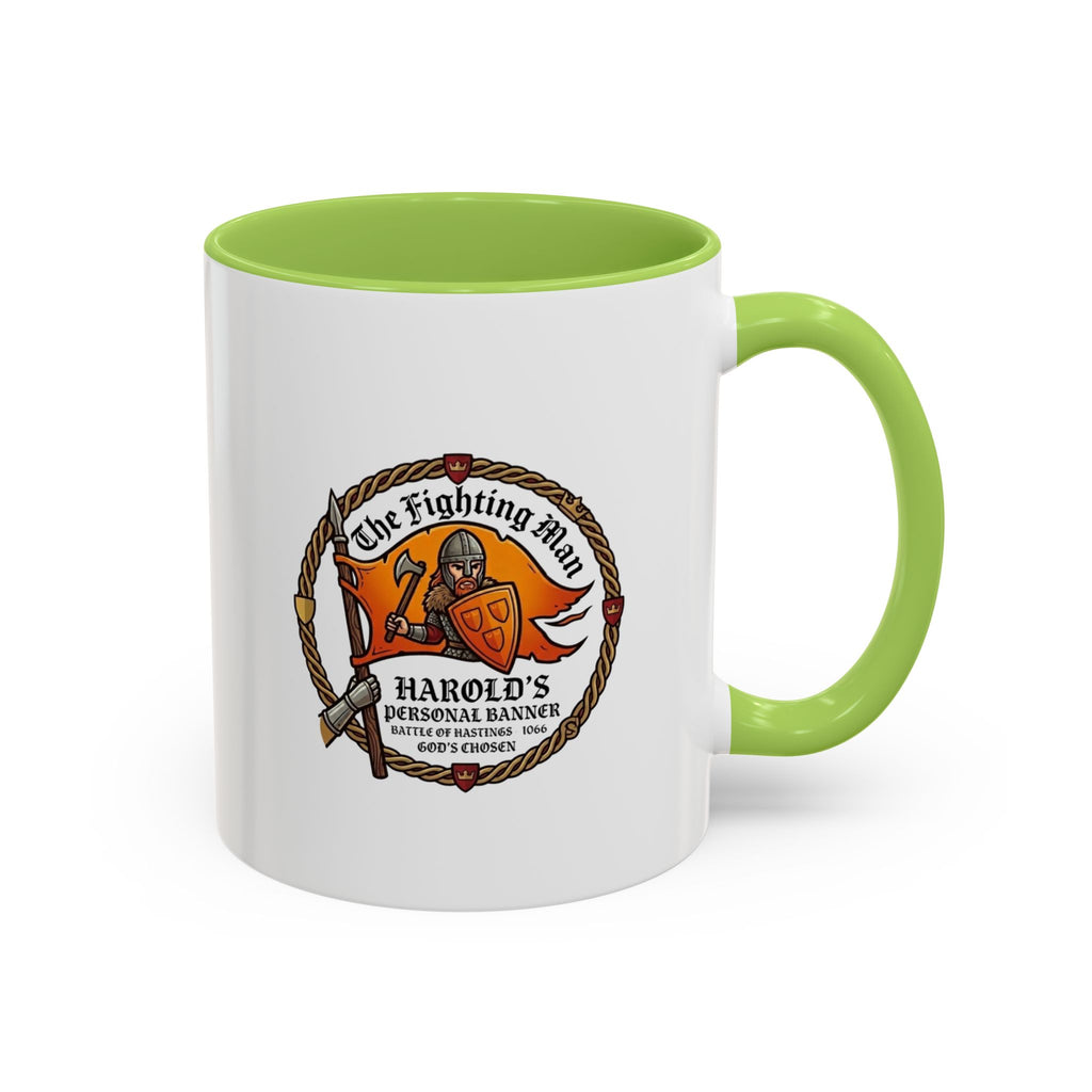 King Harold The Fighting Man Axe Banner Accent Coffee Mug — 11/15oz Last Anglo Saxon King
