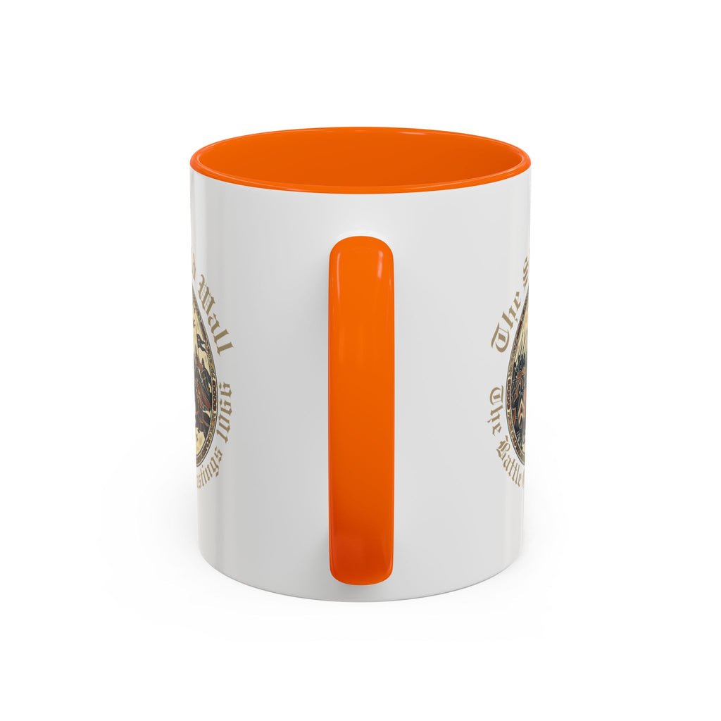 Shield Wall Accent Mug — The Battle of Hastings 1066 (Bayeux Tapestry Style)