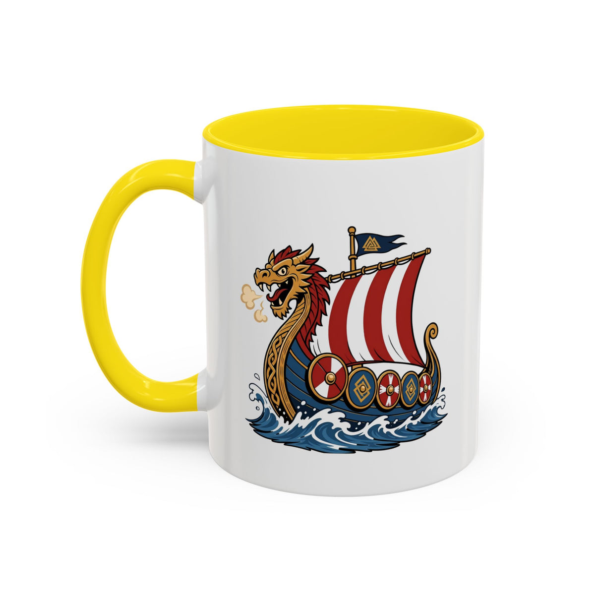 Dragonship Accent Mug — Caricature Viking Drakkar | Heritage Gift