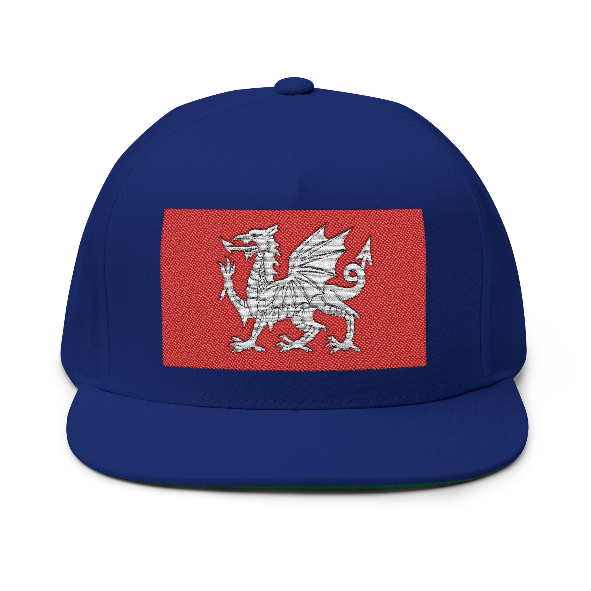 Wessex White Dragon Embroidered Flat Bill Cap — Anglo-Saxon Snapback | Heritage Clothing