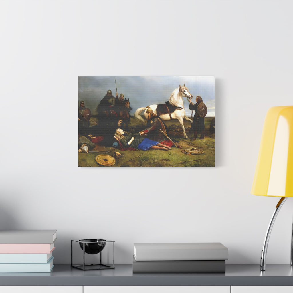 Hervor's Death – Viking Shield Maiden Matte Canvas Print | Peter Nicolai Arbo