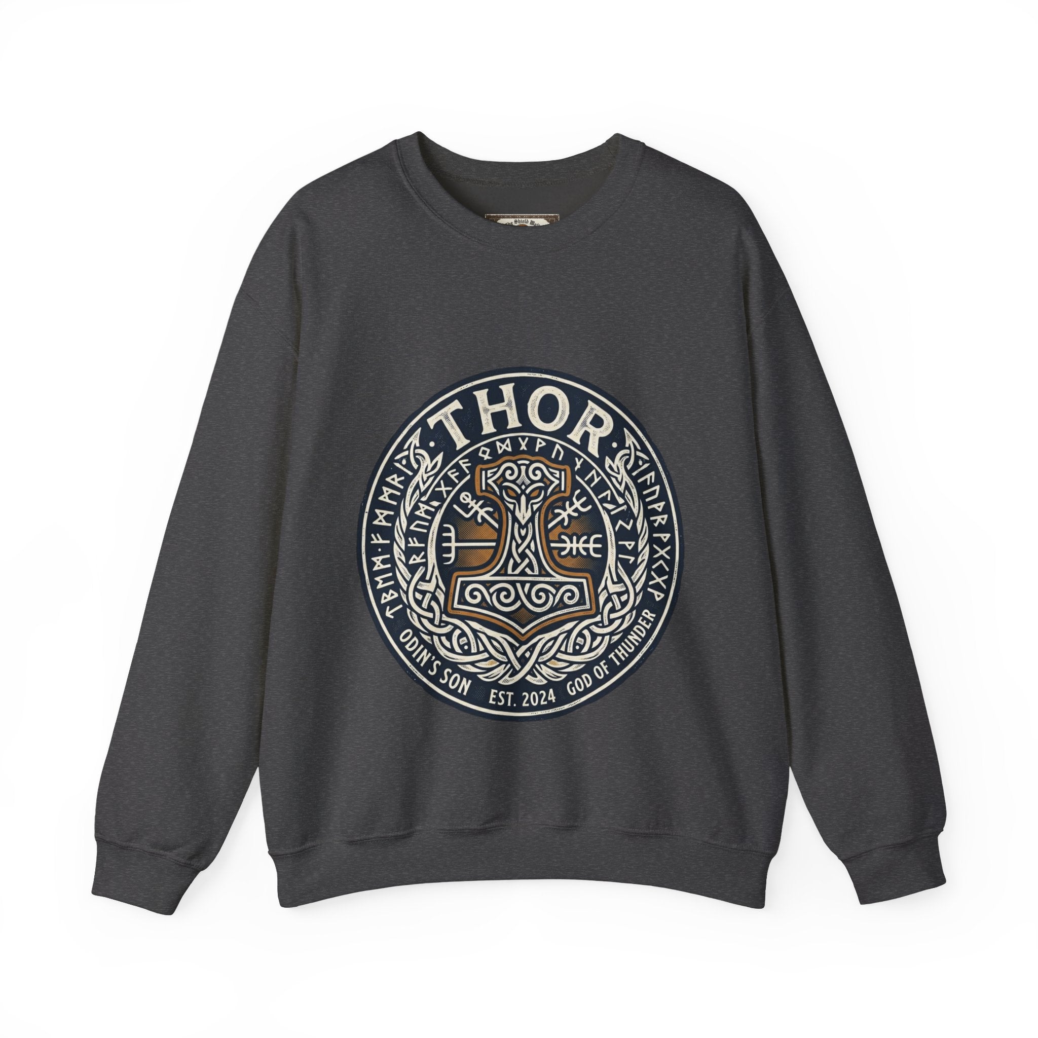 Thor's Hammer Mjollnir Crewneck Sweatshirt | Unisex Adult Norse Mythology Pullover
