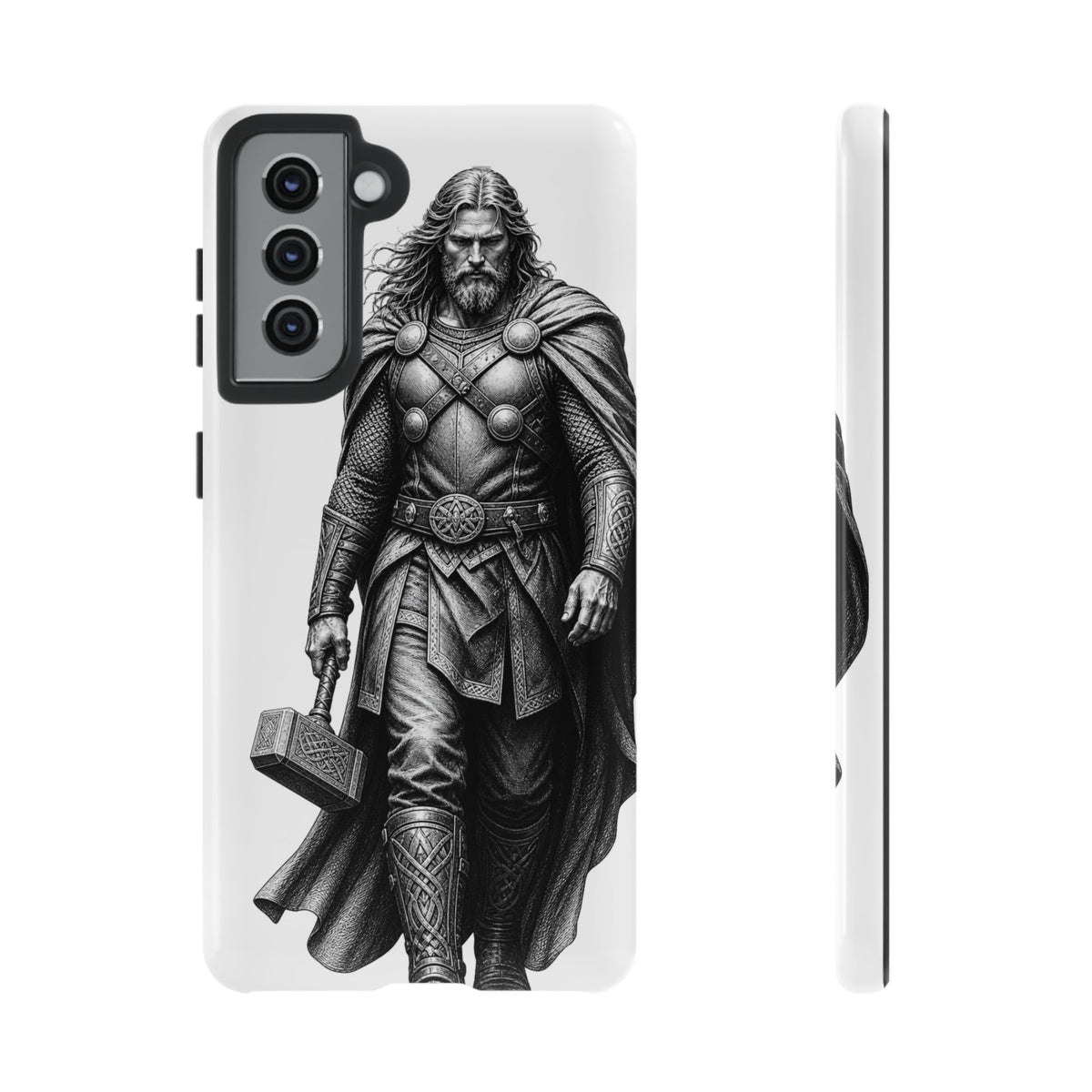 Thor & Thunor Phone Case — Norse Hammer Mjölnir Warrior Illustration | Heritage Clothing