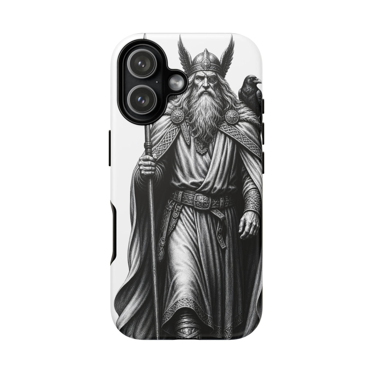 Odin & Woden Phone Case — Norse Mythology Guardian Illustration | Protective Viking Heritage Cover | Heritage Clothing
