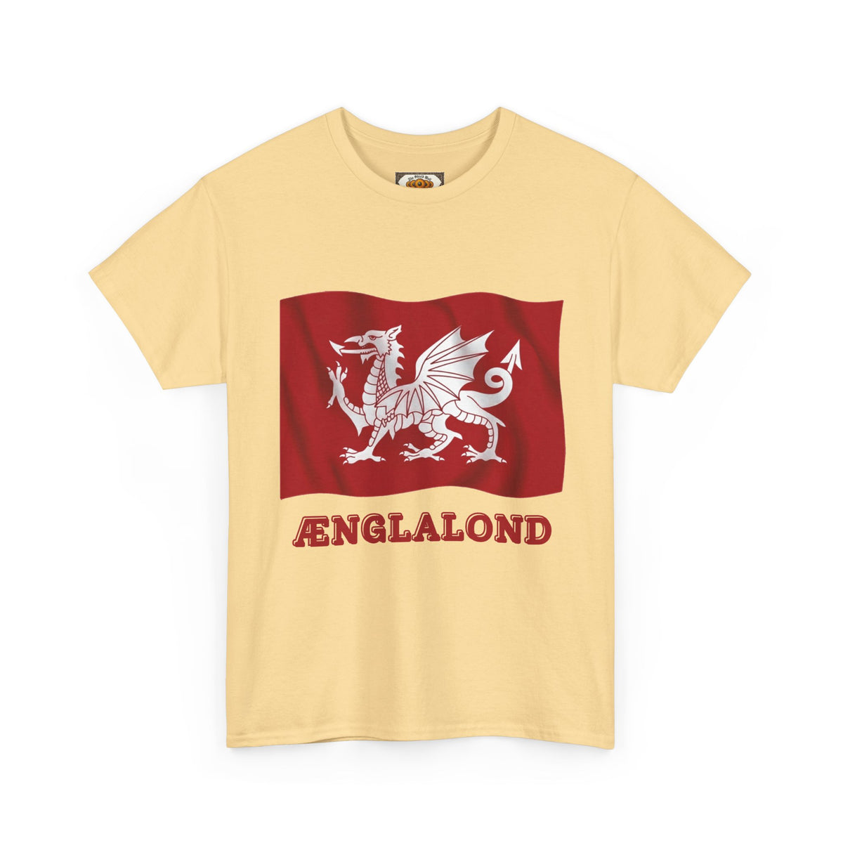 Ænglalond — White Dragon Wavy Flag T-Shirt | Heritage Clothing