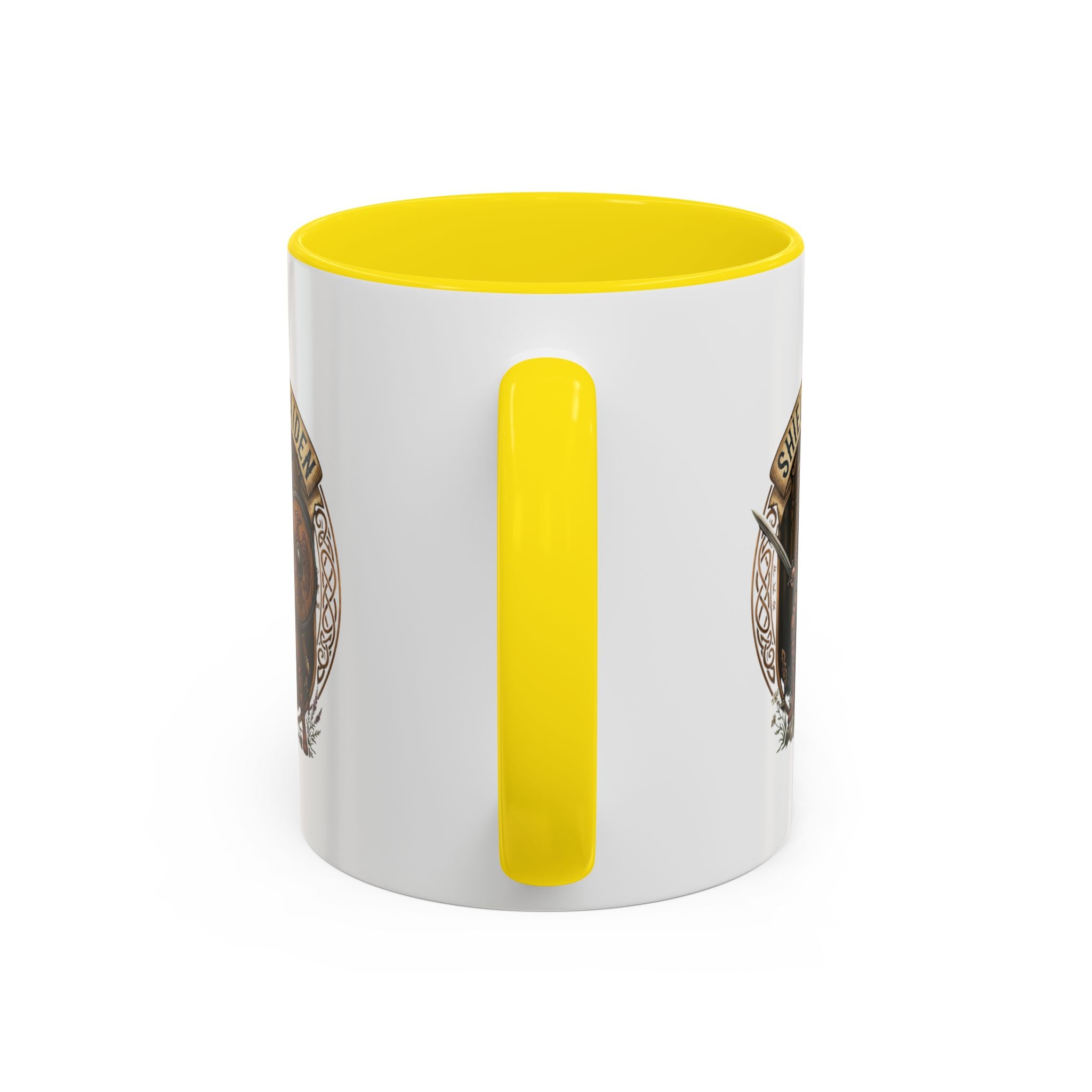 Shield Maiden Coffee Mug | Viking Warrior Shieldmaiden Design | 11oz Accent Mug