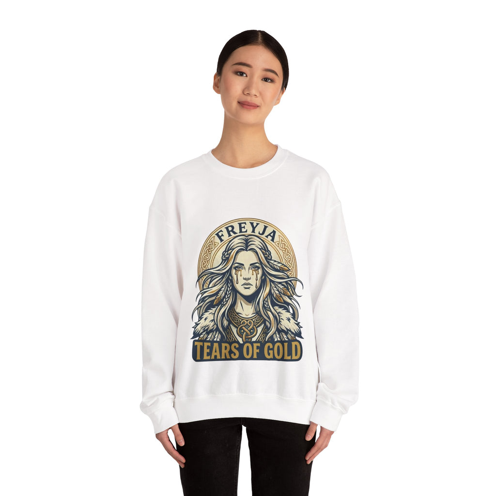 Freyja Tears of Gold Unisex Norse Goddess Sweatshirt – Adult Viking Mythology Top