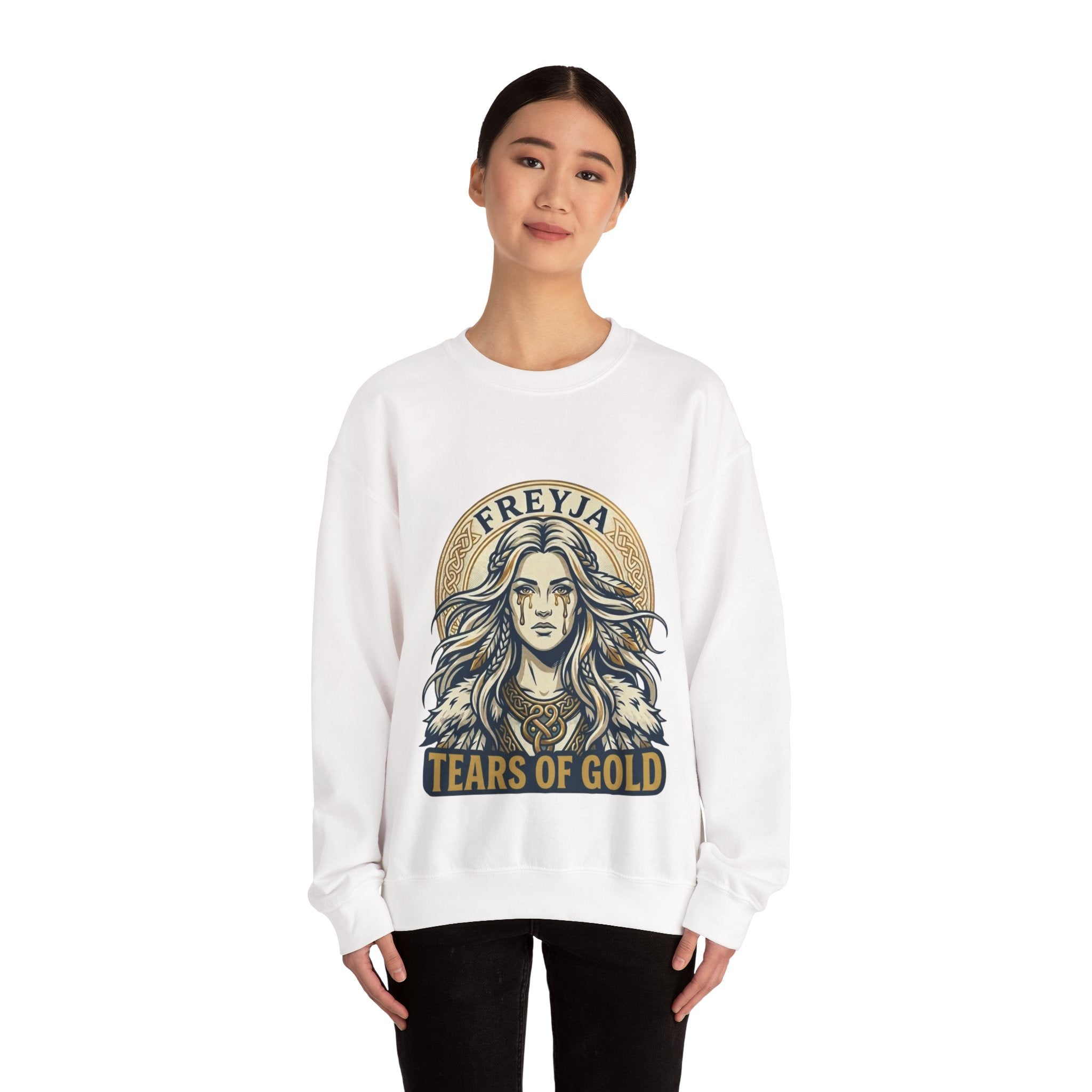 Freyja Tears of Gold Unisex Norse Goddess Sweatshirt – Adult Viking Mythology Top