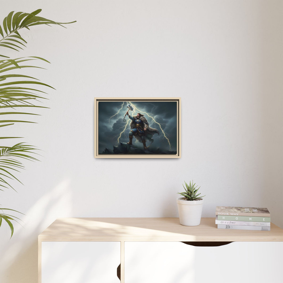 The Thunderer Framed Canvas Print — Thunor Anglo-Saxon God of Thunder | Heritage Wall Art