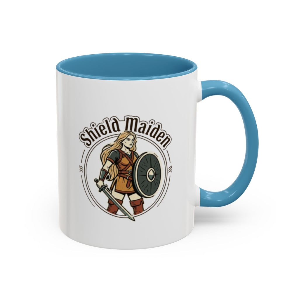 Shield Maiden Coffee Mug | Viking Warrior Woman Design | 11oz Ceramic Mug