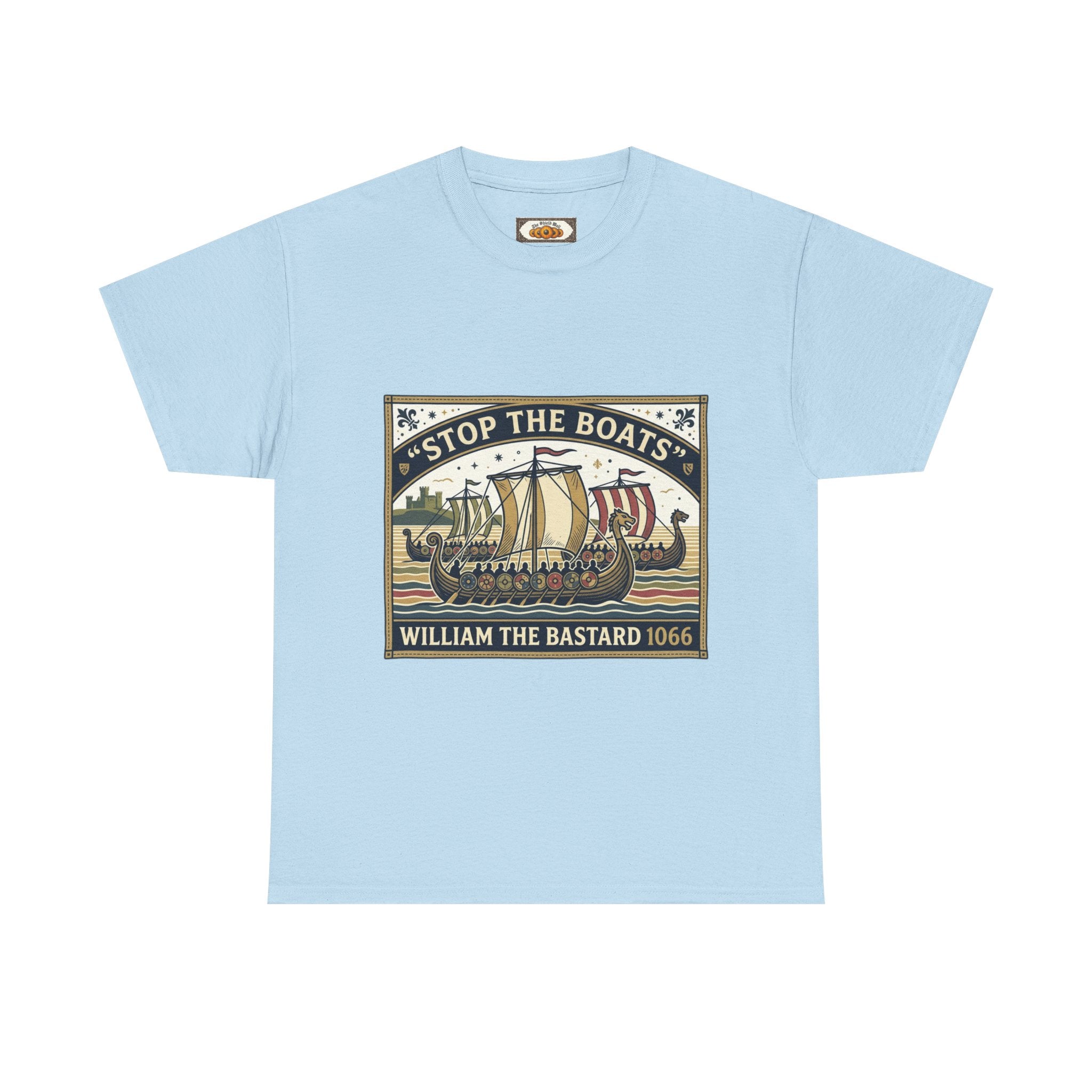 English History Tee — "Stop the Boats The Norman Conquest 1066" Protest T‑Shirt