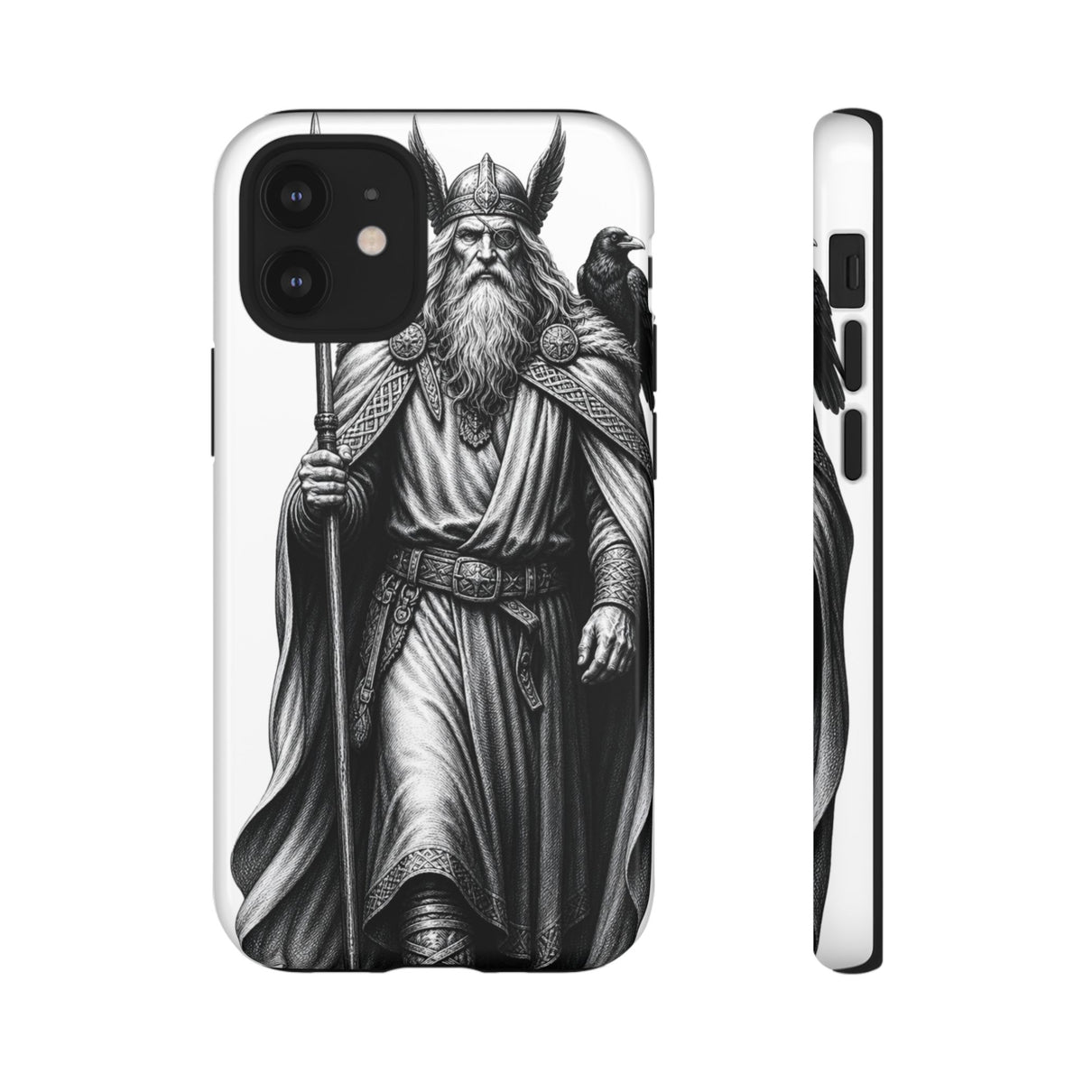 Odin & Woden Phone Case — Norse Mythology Guardian Illustration | Protective Viking Heritage Cover | Heritage Clothing