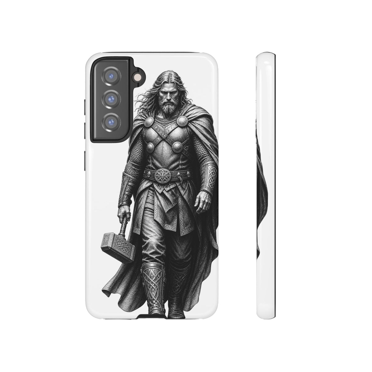 Thor & Thunor Phone Case — Norse Hammer Mjölnir Warrior Illustration | Heritage Clothing