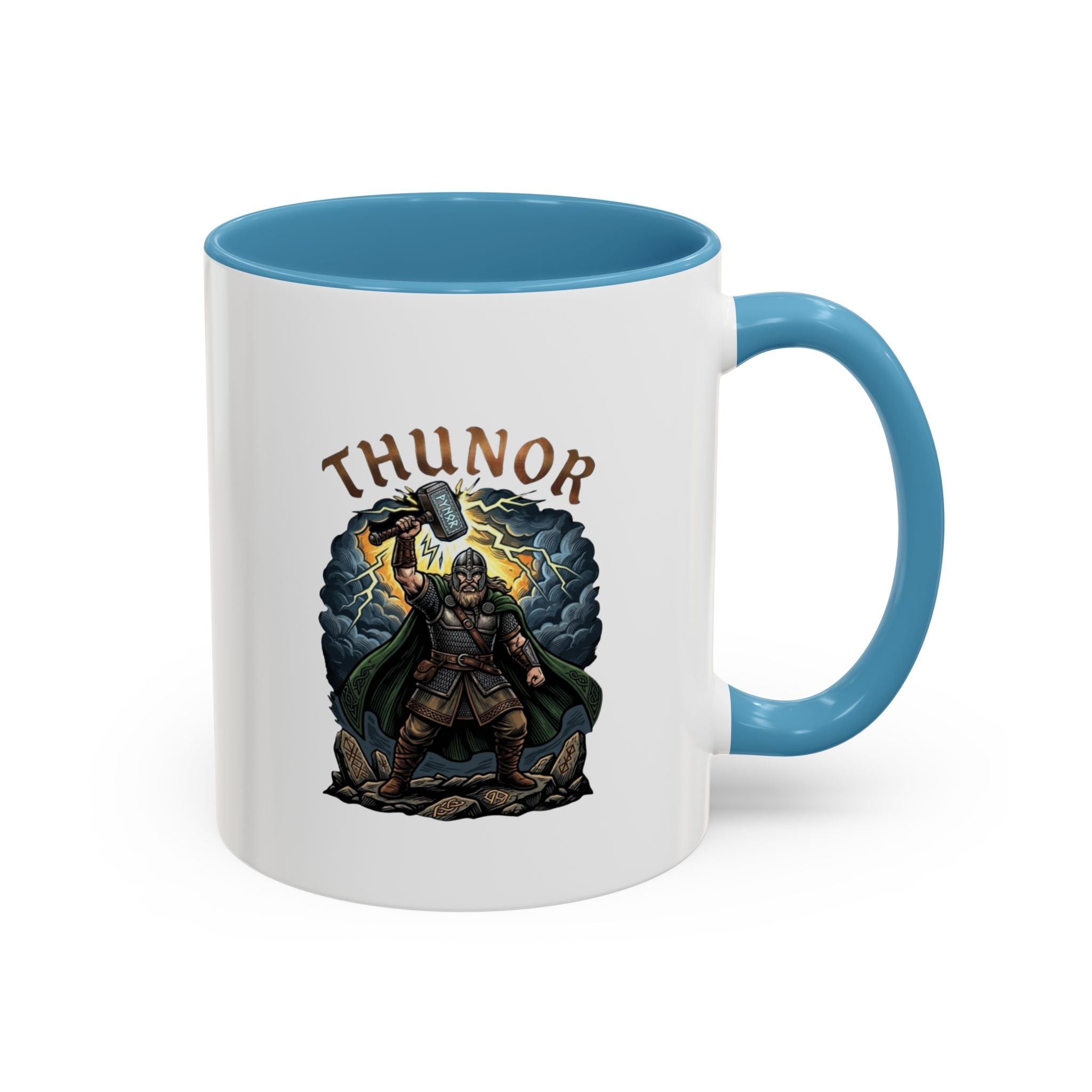 Thunor Hammer Coffee Mug — Anglo-Saxon God of Thunder | 11oz Accent Mug