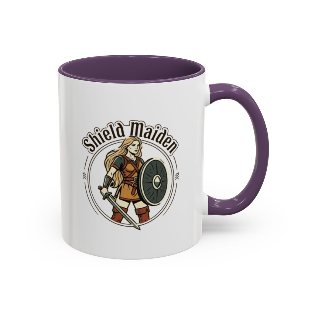 Shield Maiden Coffee Mug | Viking Warrior Woman Design | 11oz Ceramic Mug