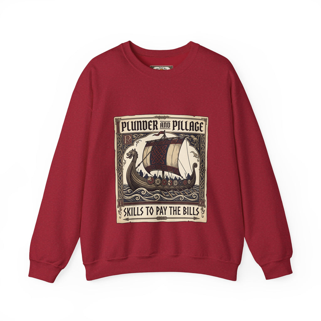 Viking Plunder & Pillage Crewneck Sweatshirt | Unisex Adult Norse Humour | S–2XL