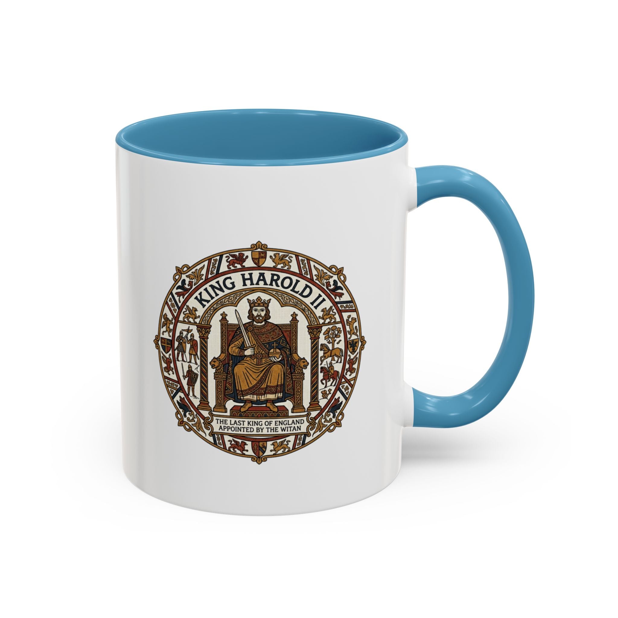King Harold II Crest Mug — Bayeux Tapestry Medieval Coffee Cup (11oz)
