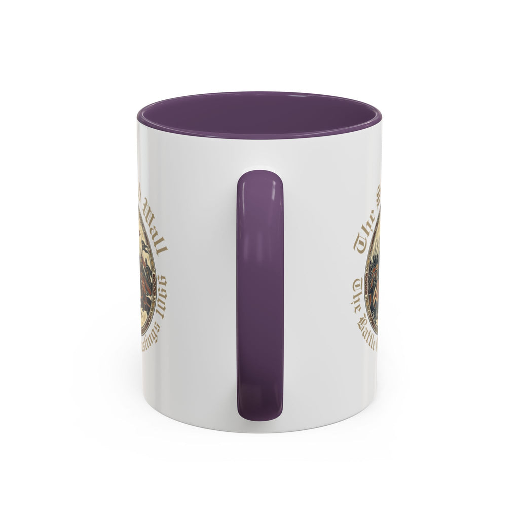Shield Wall Accent Mug — The Battle of Hastings 1066 (Bayeux Tapestry Style)