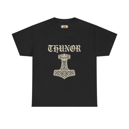 Donar's Club T-Shirt — Thunor's hammer Anglo-Saxon heritage graphic tee in black by The Shield Wall