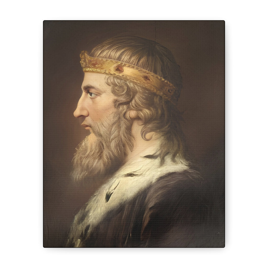 Alfred the Great Stretched Canvas Print | Unframed Matte Wall Art | Samuel Woodforde 1790