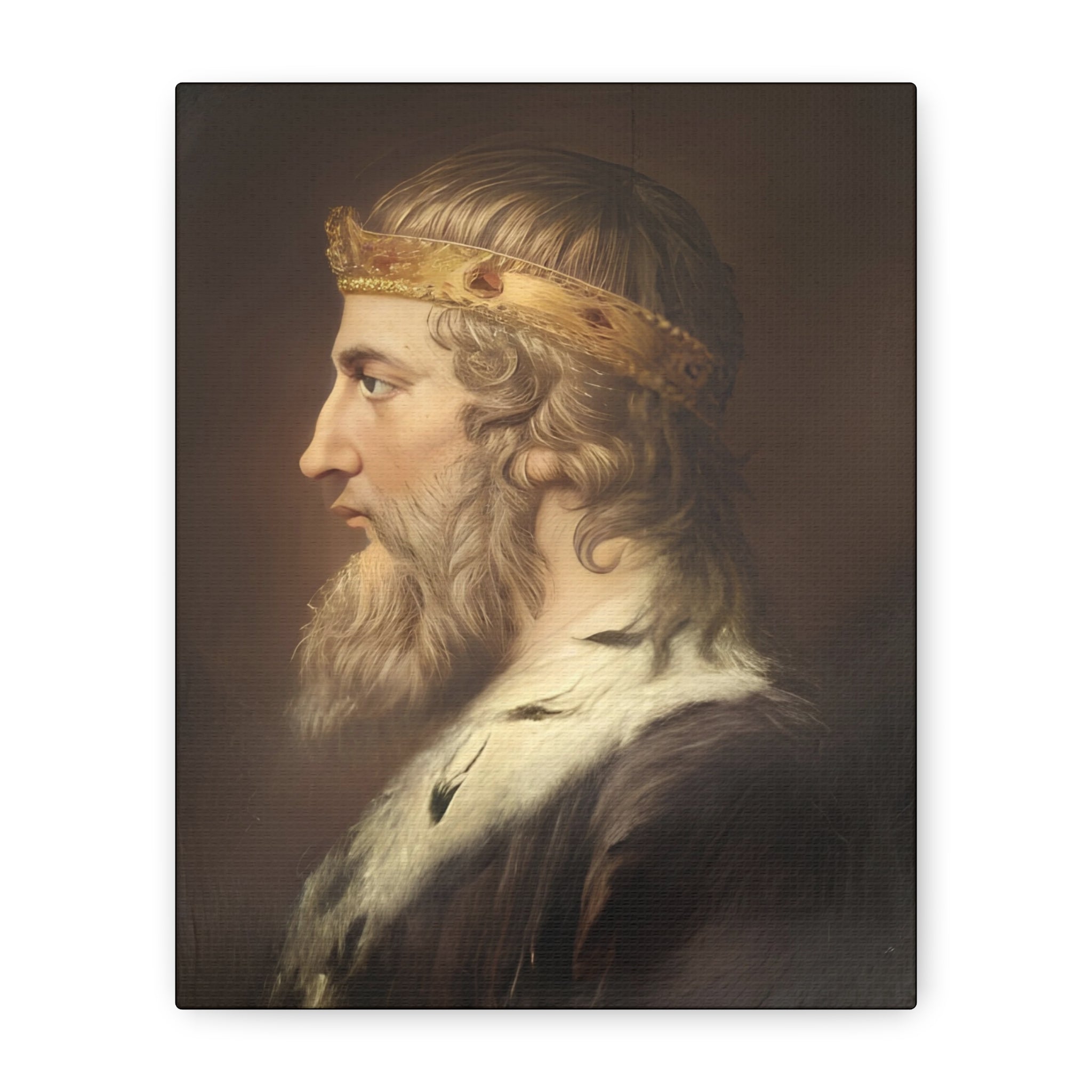 Alfred the Great Stretched Canvas Print | Unframed Matte Wall Art | Samuel Woodforde 1790