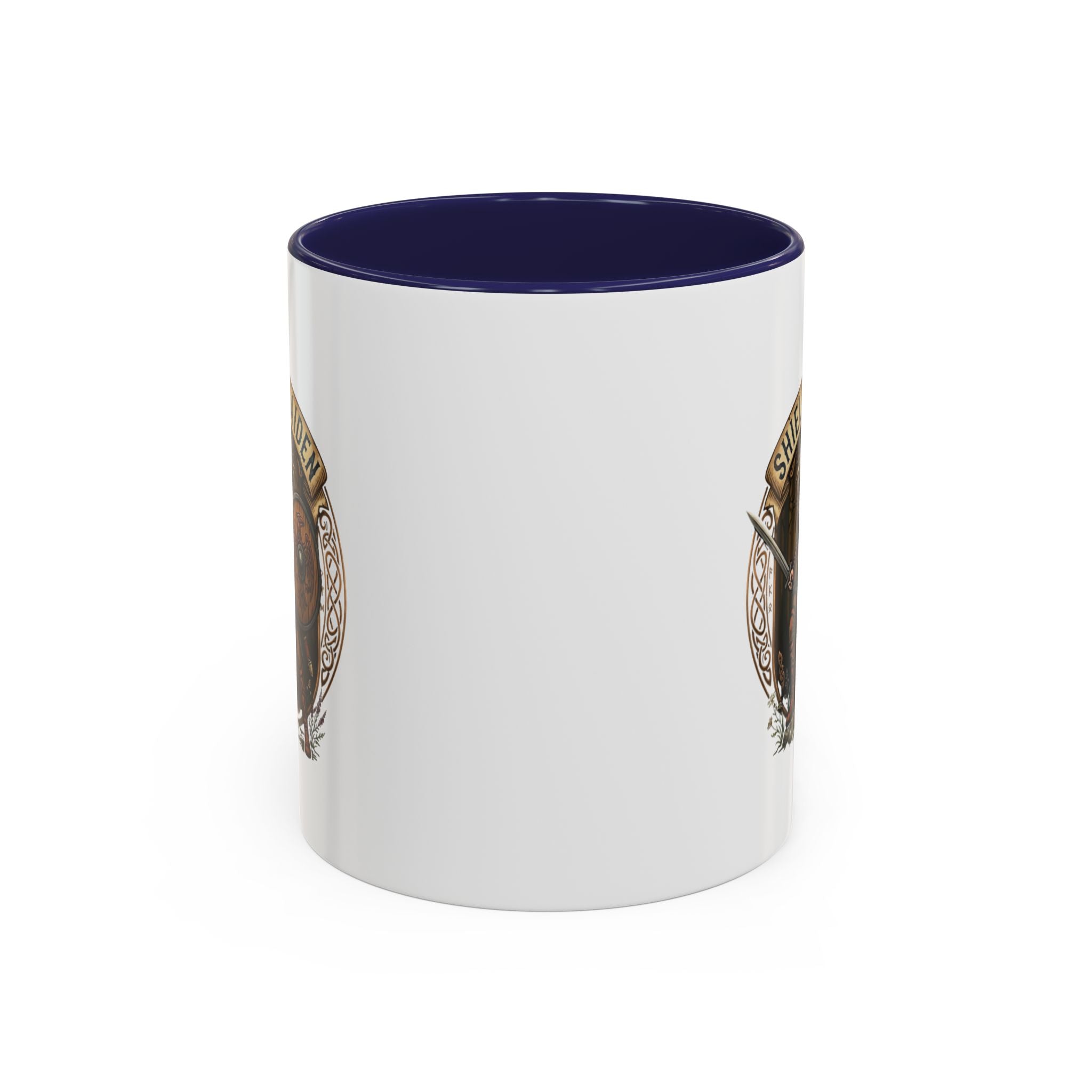 Shield Maiden Coffee Mug | Viking Warrior Shieldmaiden Design | 11oz Accent Mug