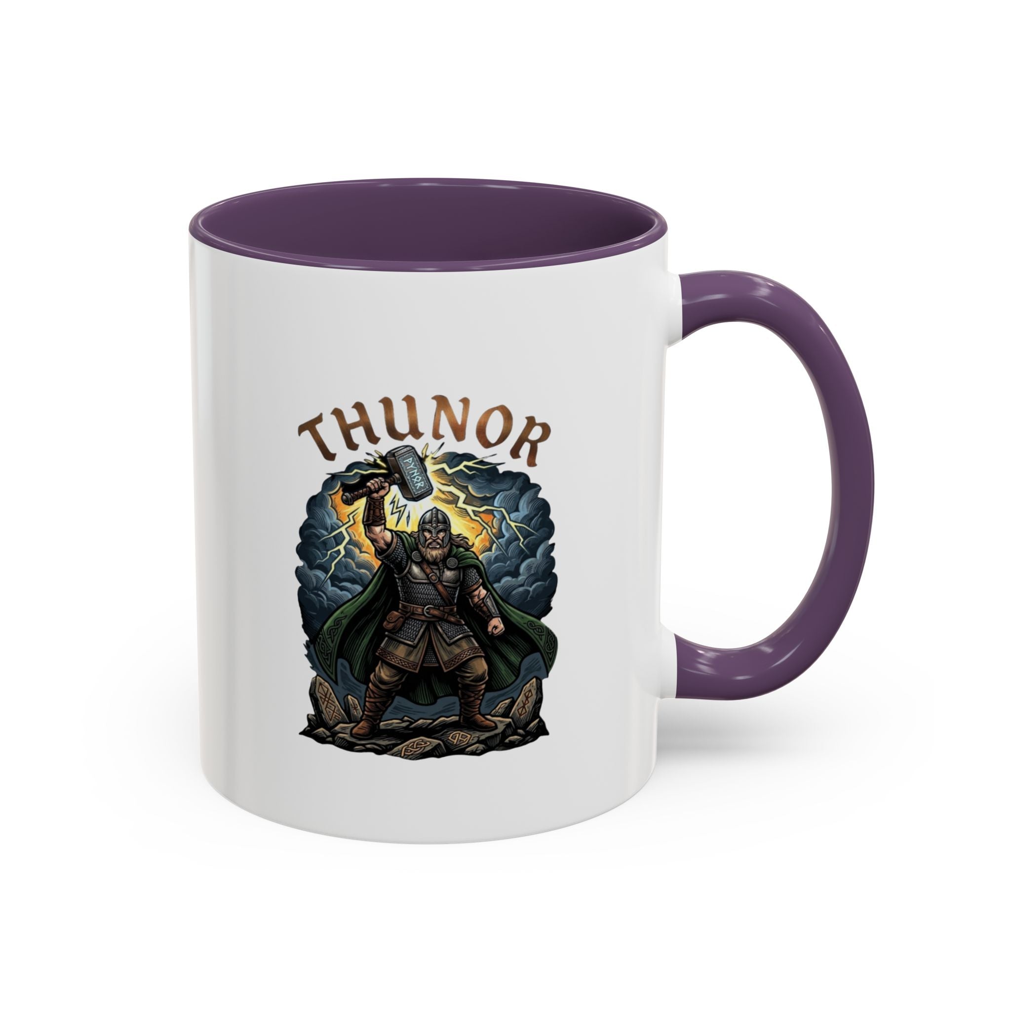 Thunor Hammer Coffee Mug — Anglo-Saxon God of Thunder | 11oz Accent Mug