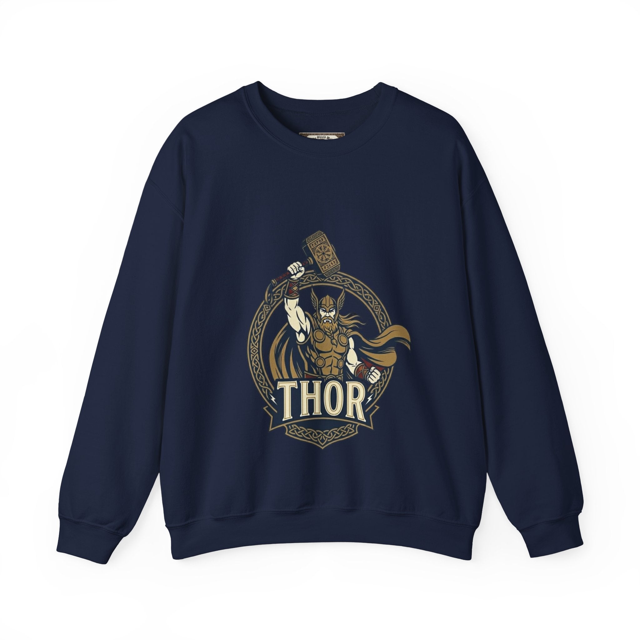 Thor Hammer Crewneck Sweatshirt | Unisex Norse Mythology Graphic Sweatshirt