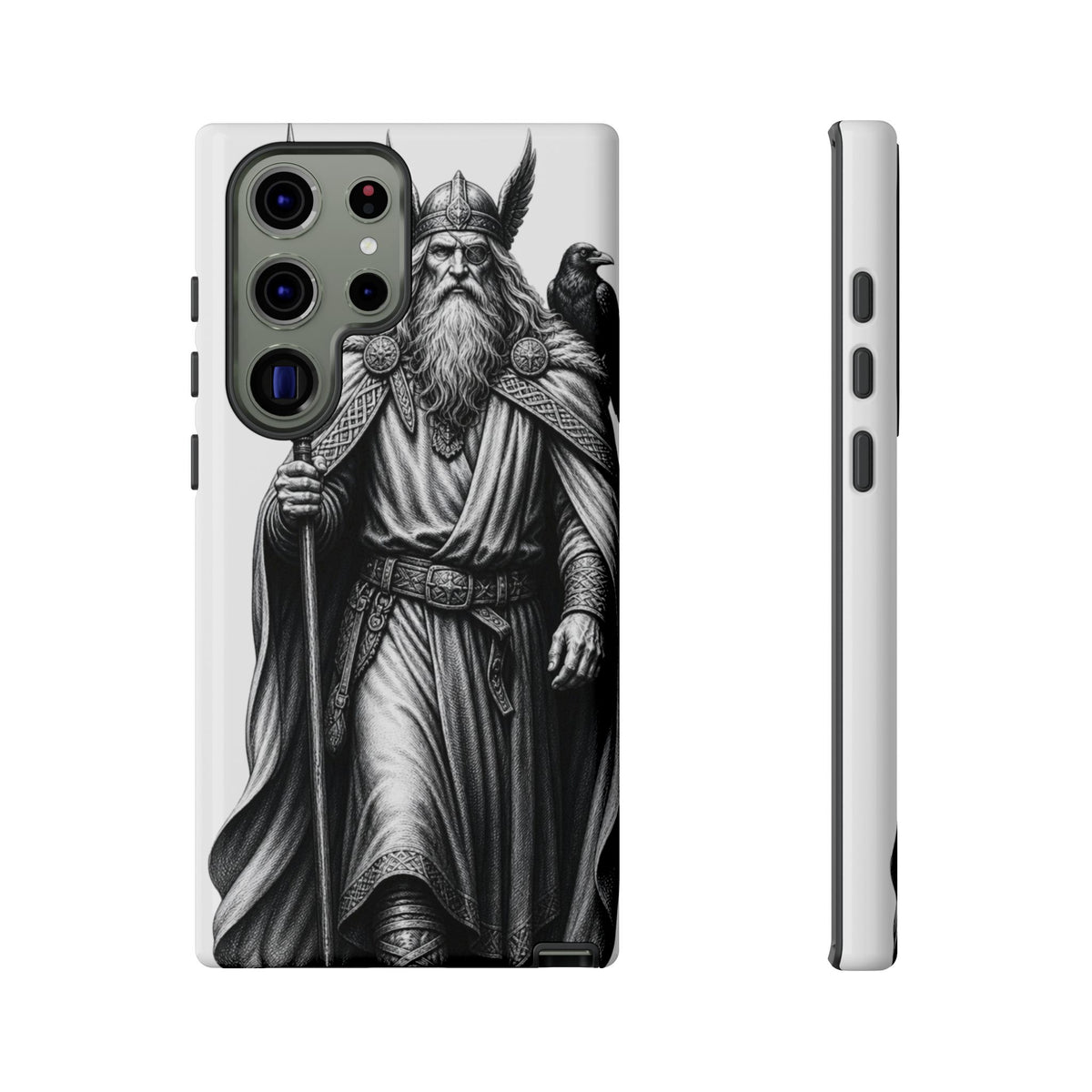Odin & Woden Phone Case — Norse Mythology Guardian Illustration | Protective Viking Heritage Cover | Heritage Clothing