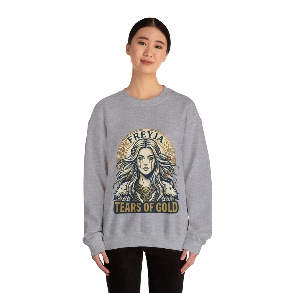 Freyja Tears of Gold Unisex Norse Goddess Sweatshirt – Adult Viking Mythology Top