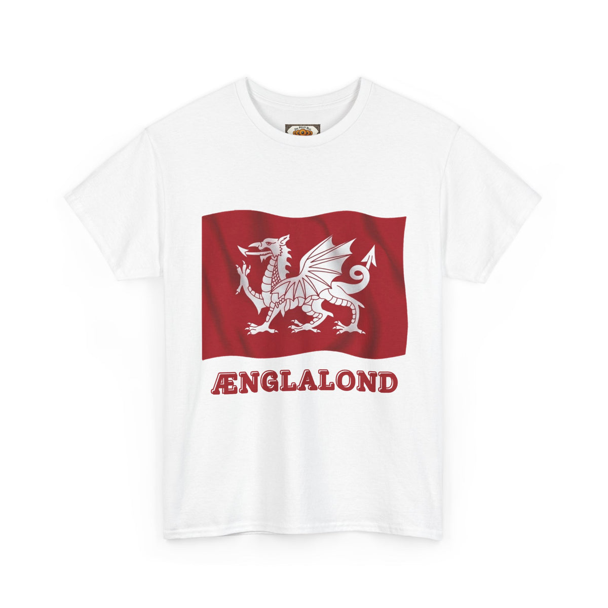 Ænglalond — White Dragon Wavy Flag T-Shirt | Heritage Clothing