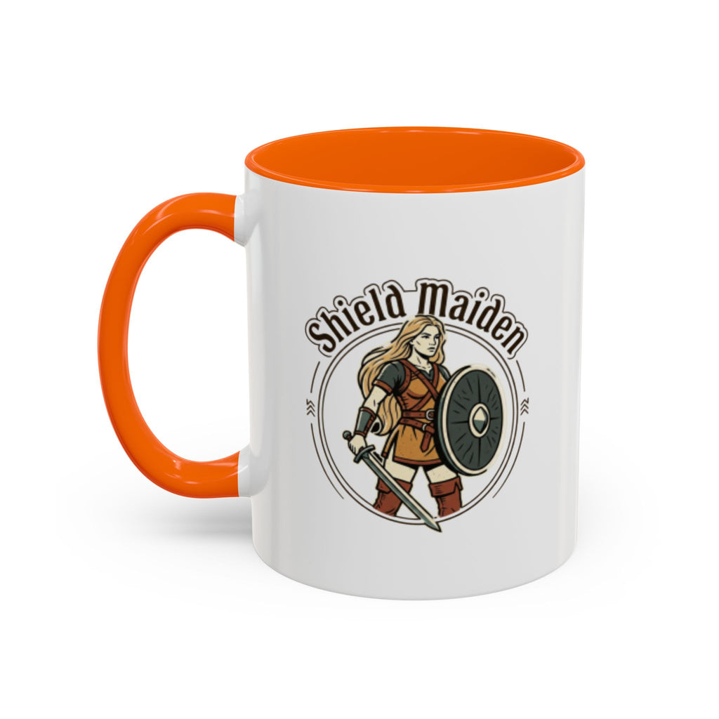 Shield Maiden Coffee Mug | Viking Warrior Woman Design | 11oz Ceramic Mug